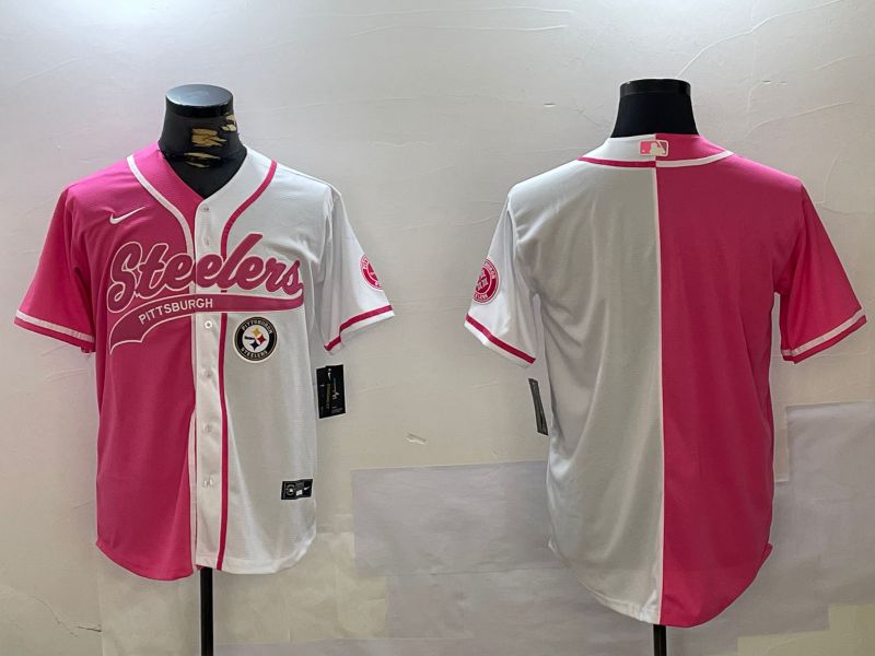 Men Pittsburgh Steelers Blank white pink Joint Name 2024 Nike Limited NFL Jersey style 2->pittsburgh steelers->NFL Jersey
